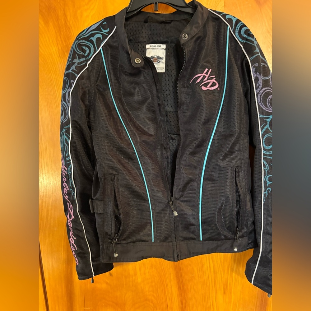 Harley-Davidson Black Jacket with Blue Accents